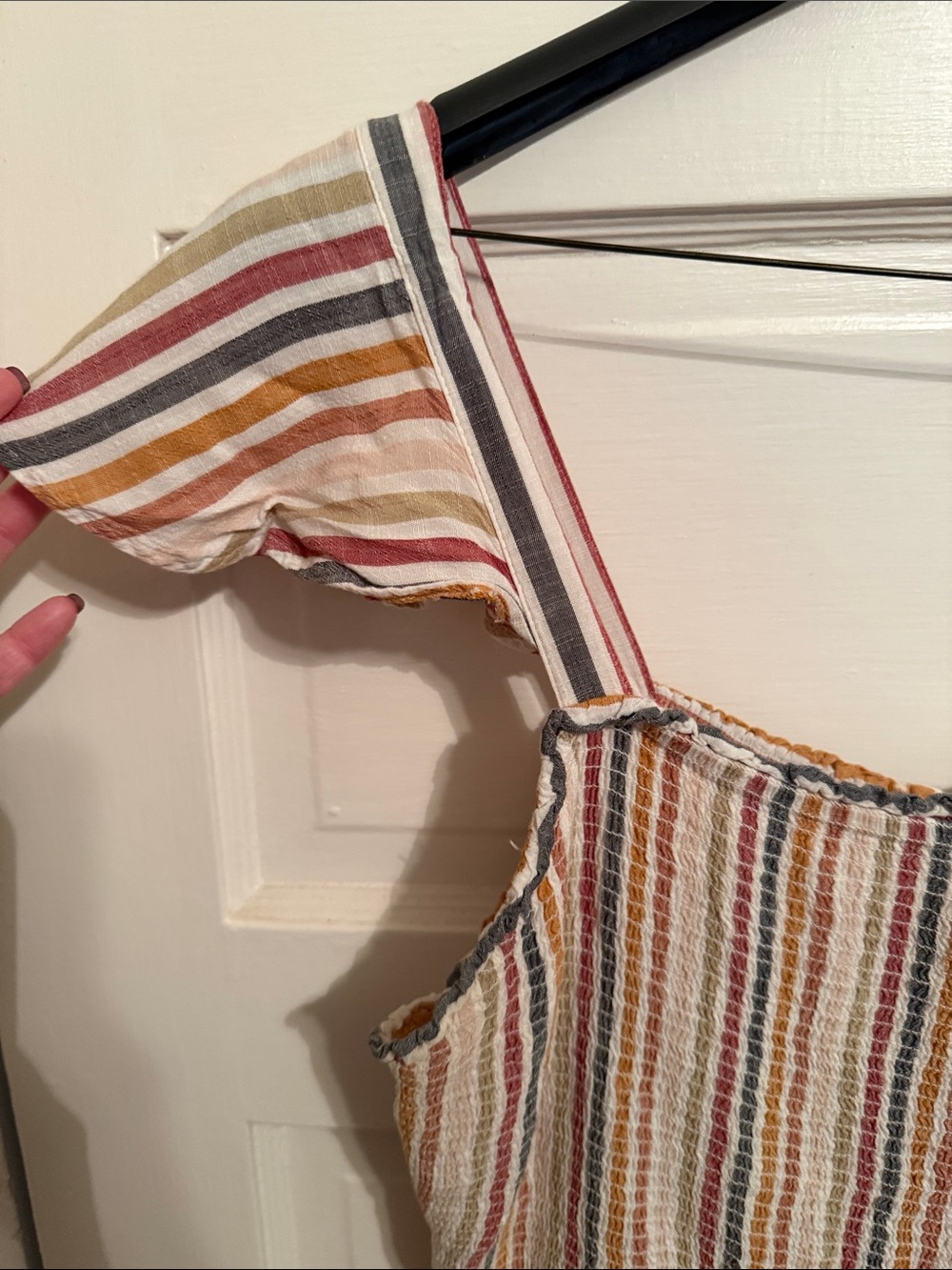 Sonoma Multi-Stripe Smocked Midi Dress - Picture 3 of 4